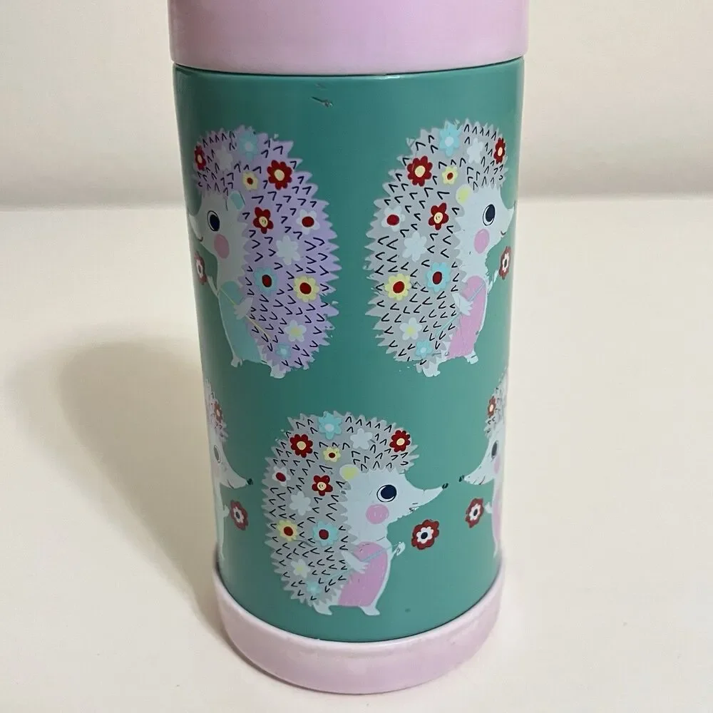 Pottery Barn Kids Mackenzie Aqua Hedgehogs Water Bottle - USED FLAWS